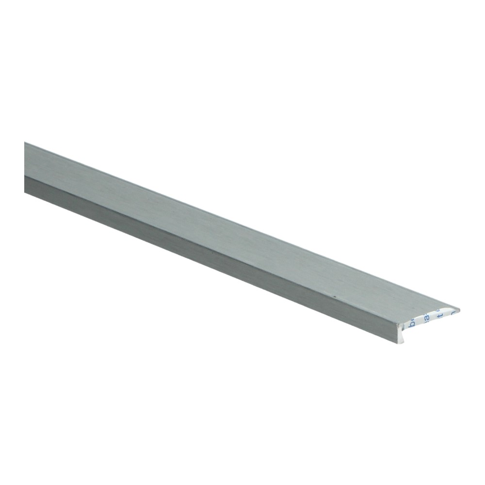 Hoeklijn zelfklevend PVC klik 6x21mm zilver geborsteld 3m